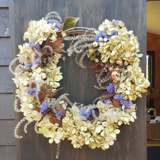 Dried hydrangea wreath