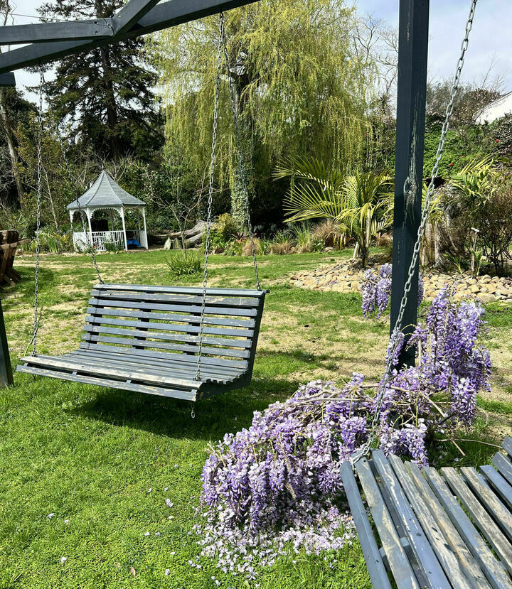 swing seat wisteria view